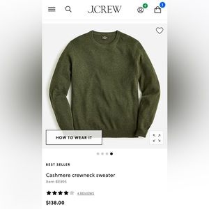 J Crew Mens Cashmere Sweater